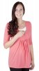 MijaCulture - 2 in1 Maternity and nursing shirt top 3/4 sleeves 7103 Dora II Coral